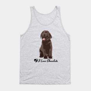 Chocolate Labrador Lab Dog Breed Art I Love Chocolate Tank Top